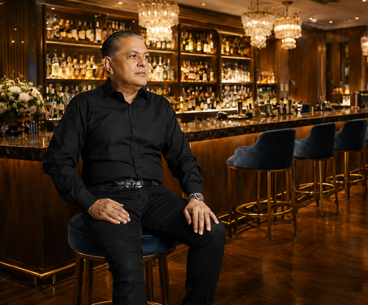 Arjun Prakashh — Founder of Srii Paradiise at a luxury bar and lounge